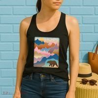 Abstract Bear Mountain Wilderness Women's Tank Top thumb 2