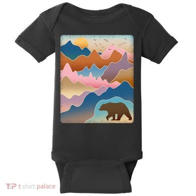 Abstract Bear Mountain Wilderness Baby Bodysuit