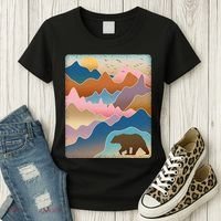 Abstract Bear Mountain Wilderness Women's T-Shirt thumb 3