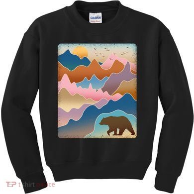 Abstract Bear Mountain Wilderness Kids Sweatshirt
