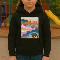 Abstract Bear Mountain Wilderness Kids Hoodie thumb 3