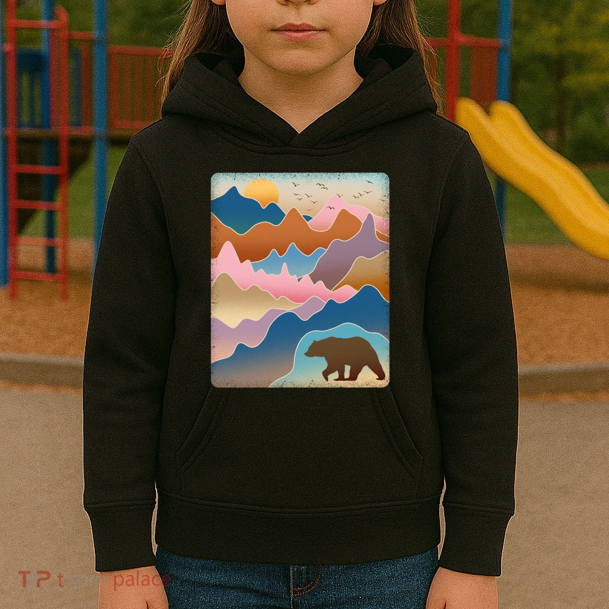 Abstract Bear Mountain Wilderness Kids Hoodie