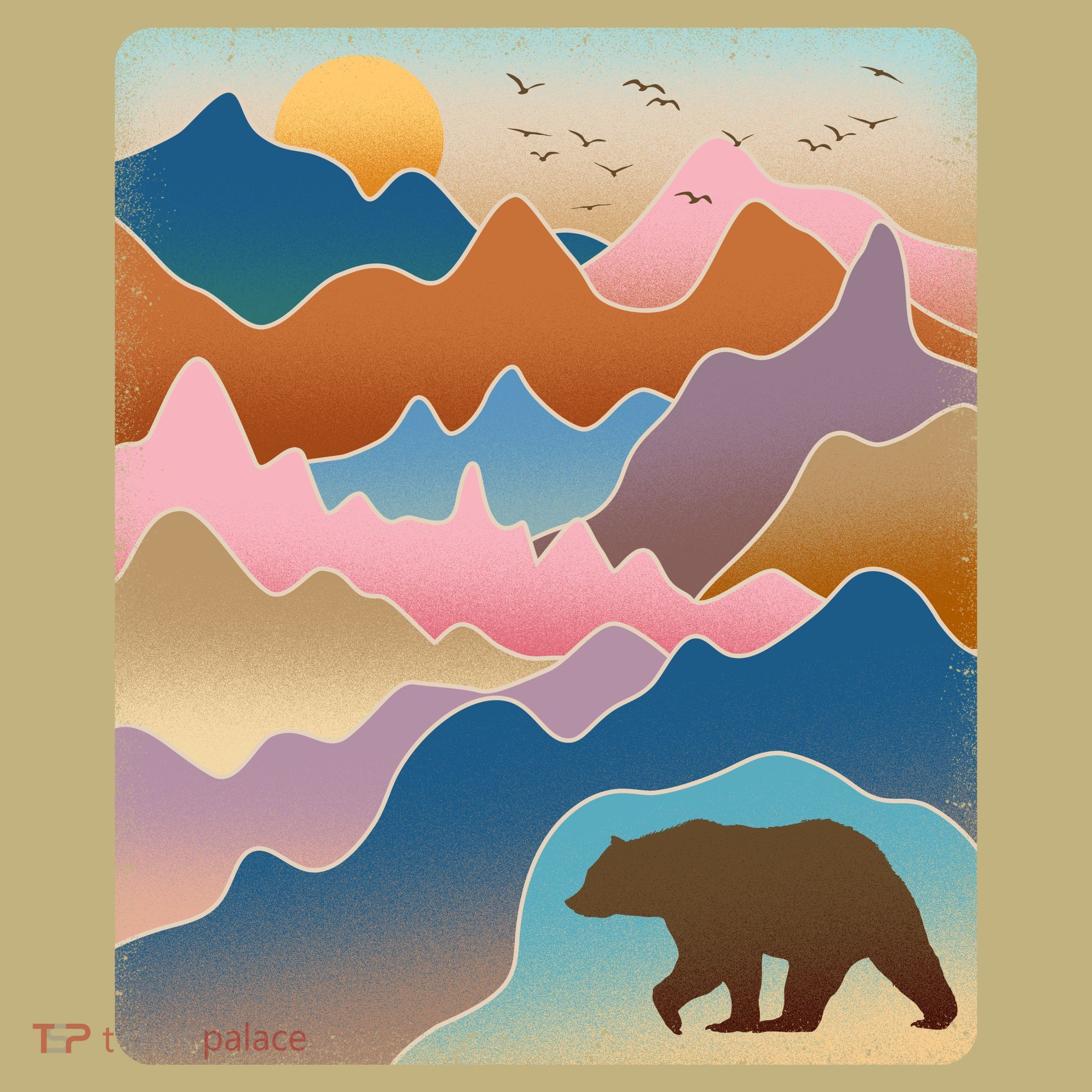 Abstract Bear Mountain Wilderness Button