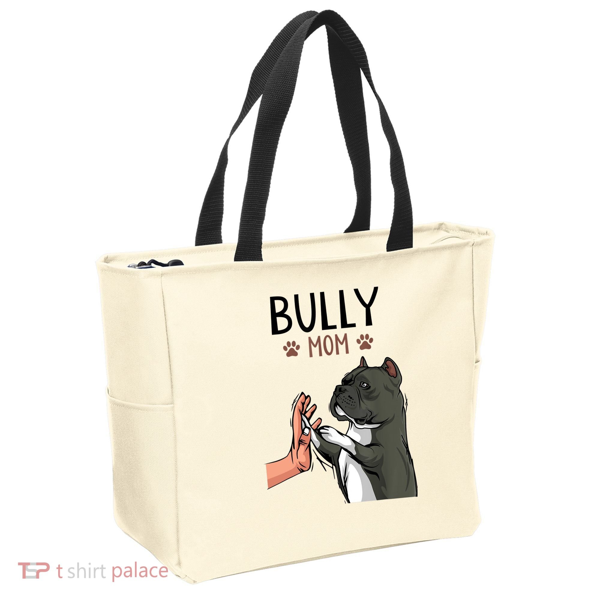 American Bully Mom Cute Dog Mama Funny Women TShirt Tote Bag