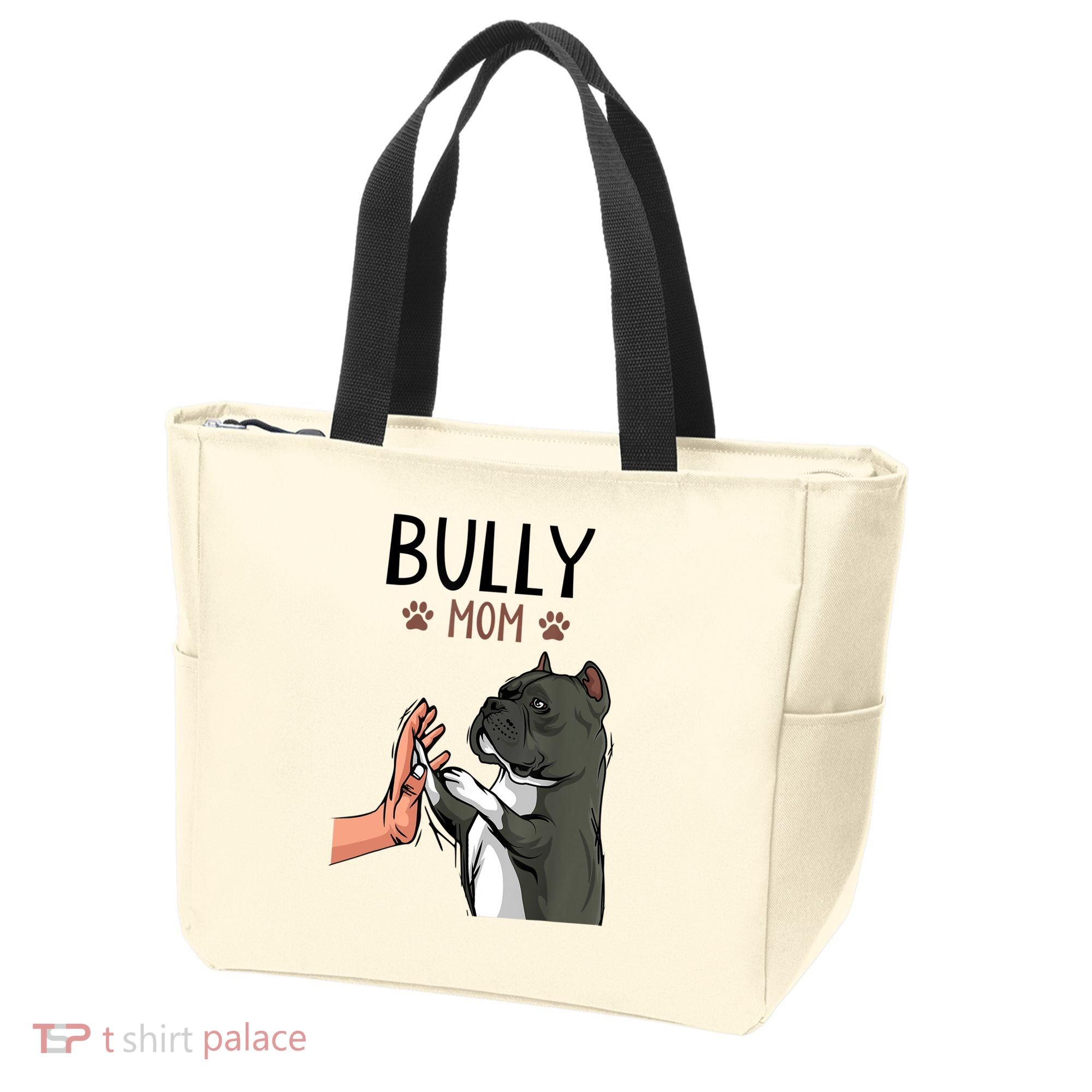 American Bully Mom Cute Dog Mama Funny Women TShirt Tote Bag