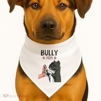American Bully Mom Cute Dog Mama Funny Women TShirt USA-Made Doggie Bandana thumb 1
