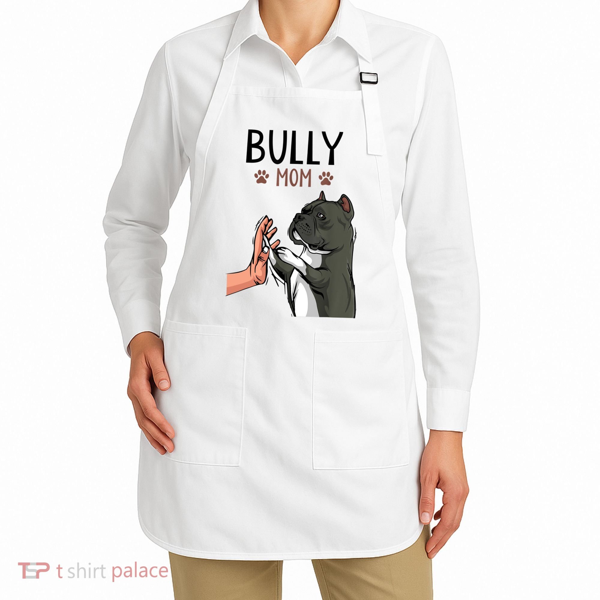 American Bully Mom Cute Dog Mama Funny Women TShirt Apron