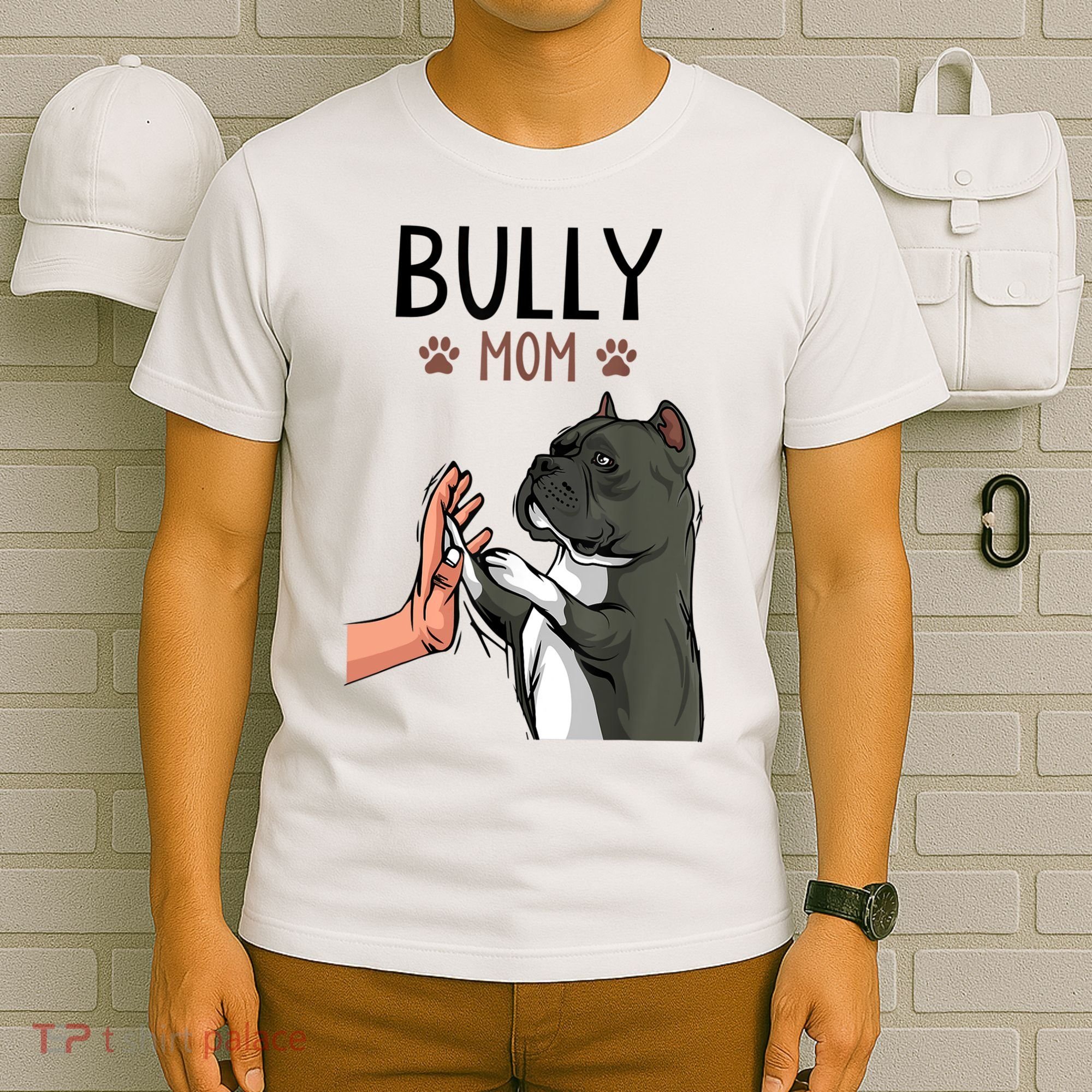 American Bully Mom Cute Dog Mama Funny Women TShirt T-Shirt