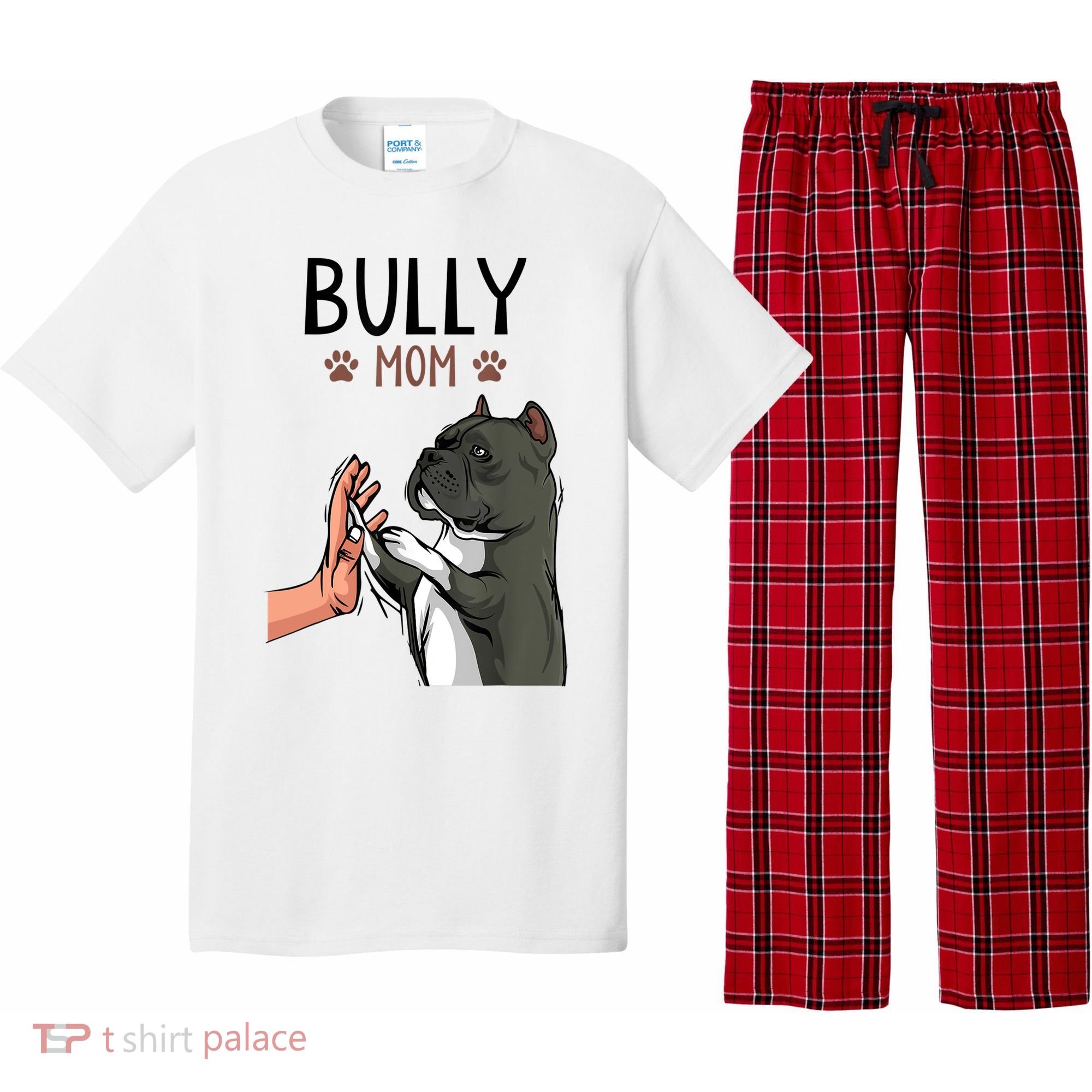 American Bully Mom Cute Dog Mama Funny Women TShirt Pajama Set