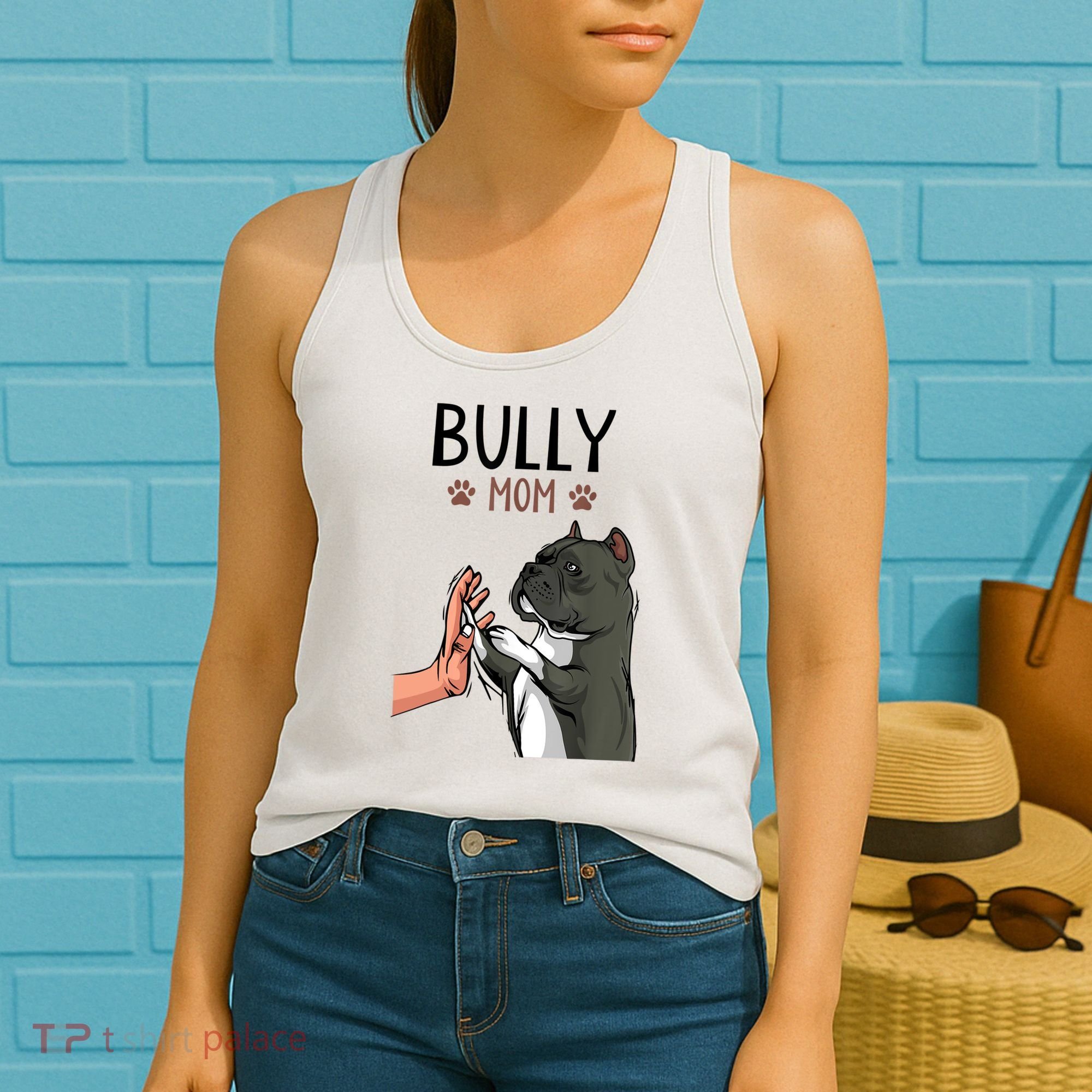American Bully Mom Cute Dog Mama Funny Women TShirt Women's Tank Top