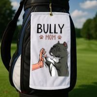 American Bully Mom Cute Dog Mama Funny Women TShirt Golf Towel thumb 2