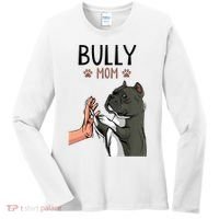 American Bully Mom Cute Dog Mama Funny Women TShirt Women's Long Sleeve Shirt thumb 0