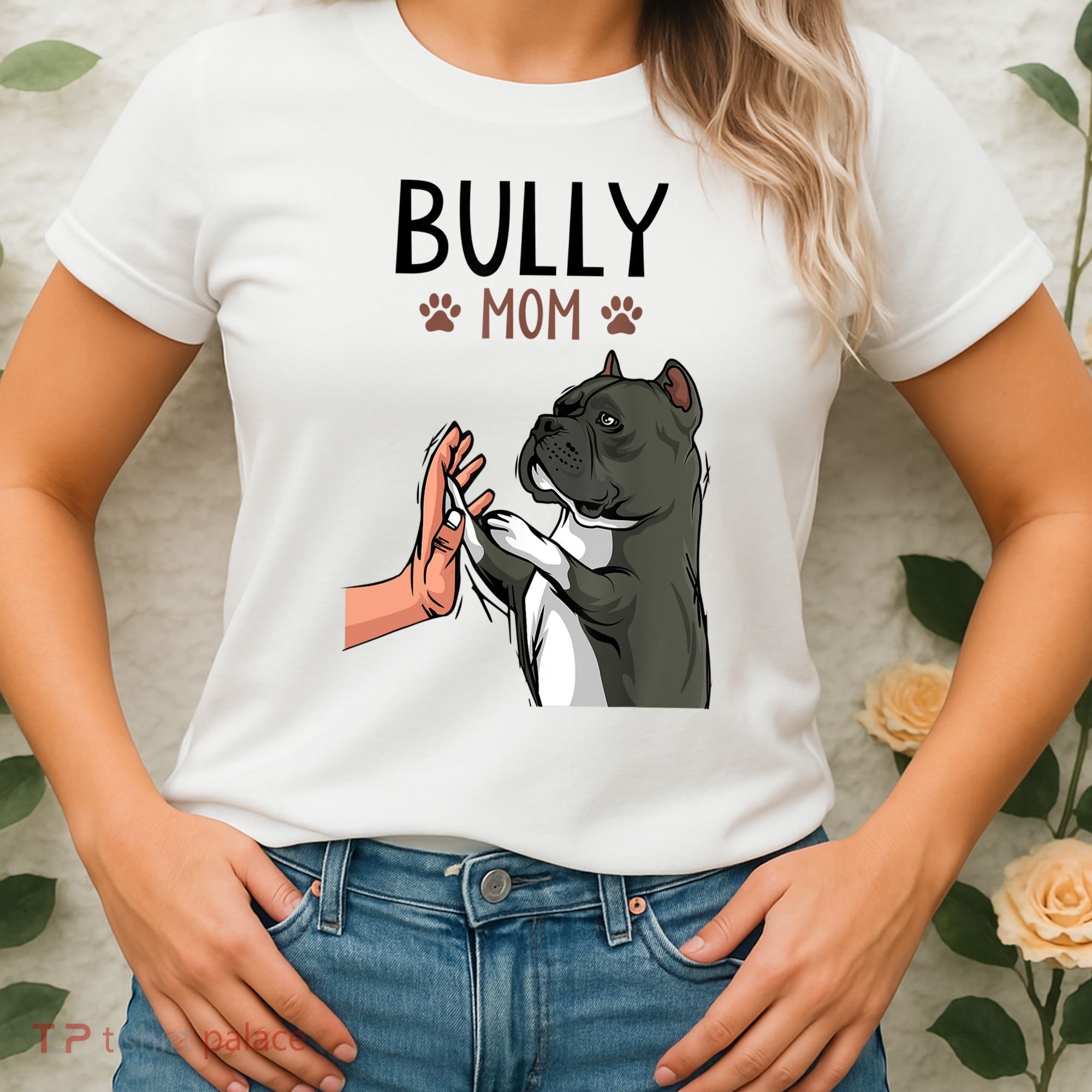 American Bully Mom Cute Dog Mama Funny Women TShirt Women's T-Shirt