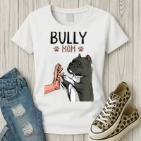 American Bully Mom Cute Dog Mama Funny Women TShirt Women's T-Shirt thumb 3