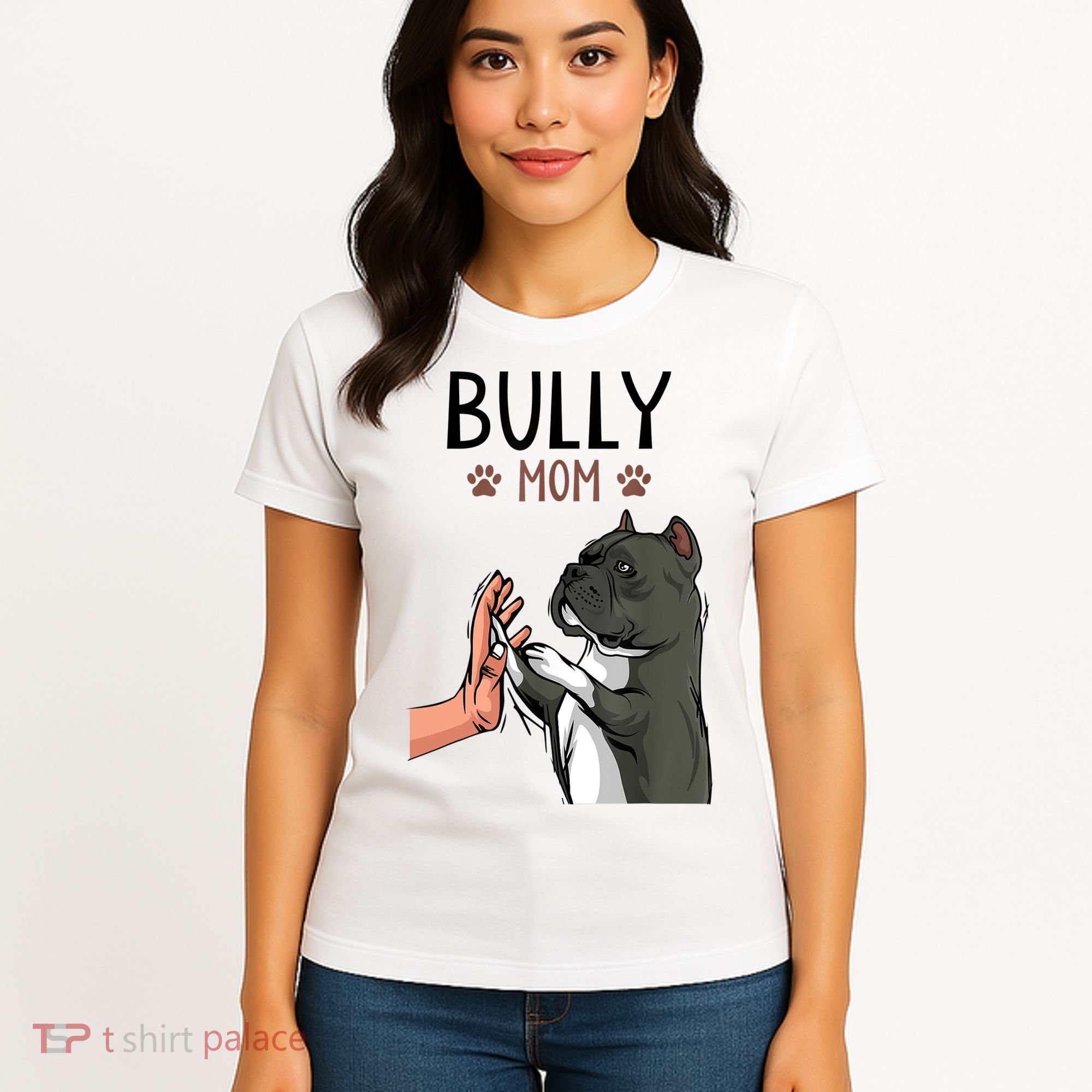 American Bully Mom Cute Dog Mama Funny Women TShirt Women's T-Shirt