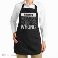 Airsoft Because Murder Is Wrong Funny Apron thumb 2