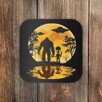 Alien Bigfoot Moon Sasquatch Ufo Extraterrestrial Women Coaster thumb 0