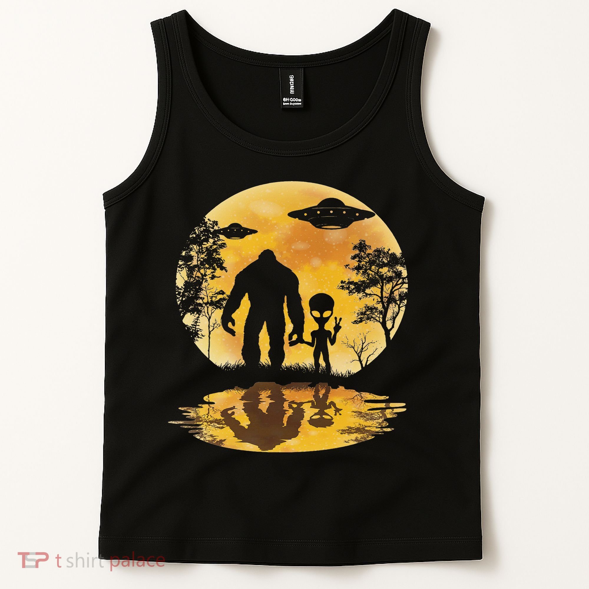 Alien Bigfoot Moon Sasquatch Ufo Extraterrestrial Women Tank Top