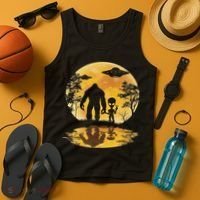 Alien Bigfoot Moon Sasquatch Ufo Extraterrestrial Women Tank Top thumb 4