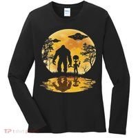 Alien Bigfoot Moon Sasquatch Ufo Extraterrestrial Women Women's Long Sleeve Shirt thumb 0