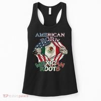 American Born Mexican Roots Flag Proud Usa Love Mexico Women's Tank Top thumb 0