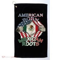 American Born Mexican Roots Flag Proud Usa Love Mexico Golf Towel thumb 0