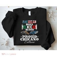 American Born Mexican Blood Proud Chicano Culture Lowriders Sweatshirt thumb 2