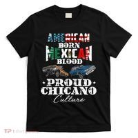American Born Mexican Blood Proud Chicano Culture Lowriders T-Shirt thumb 0