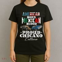 American Born Mexican Blood Proud Chicano Culture Lowriders T-Shirt thumb 4