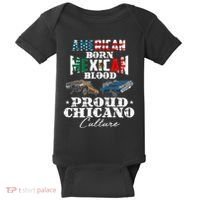 American Born Mexican Blood Proud Chicano Culture Lowriders Baby Bodysuit thumb 0