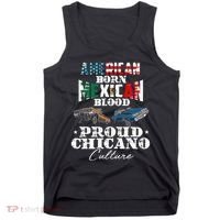 American Born Mexican Blood Proud Chicano Culture Lowriders Tank Top thumb 0