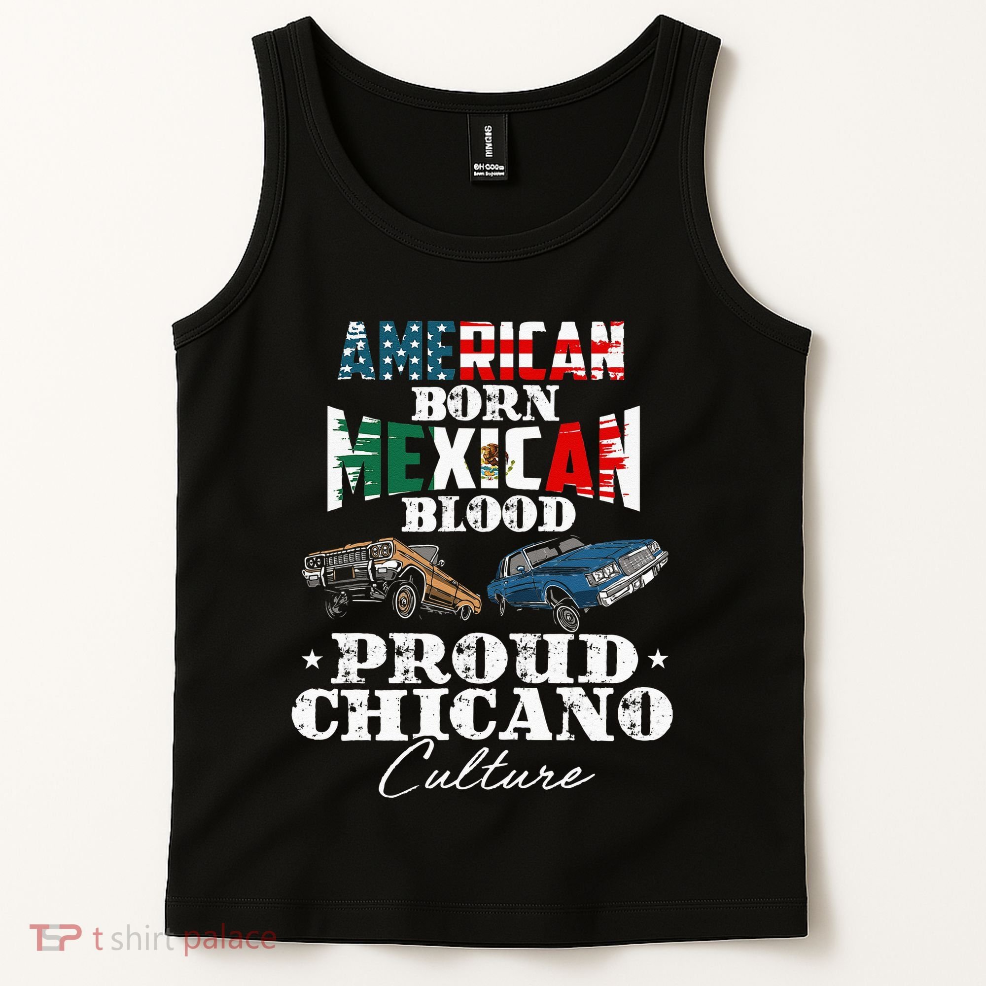 American Born Mexican Blood Proud Chicano Culture Lowriders Tank Top