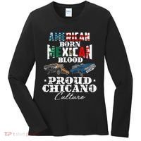 American Born Mexican Blood Proud Chicano Culture Lowriders Women's Long Sleeve Shirt thumb 0