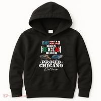 American Born Mexican Blood Proud Chicano Culture Lowriders Kids Hoodie thumb 0