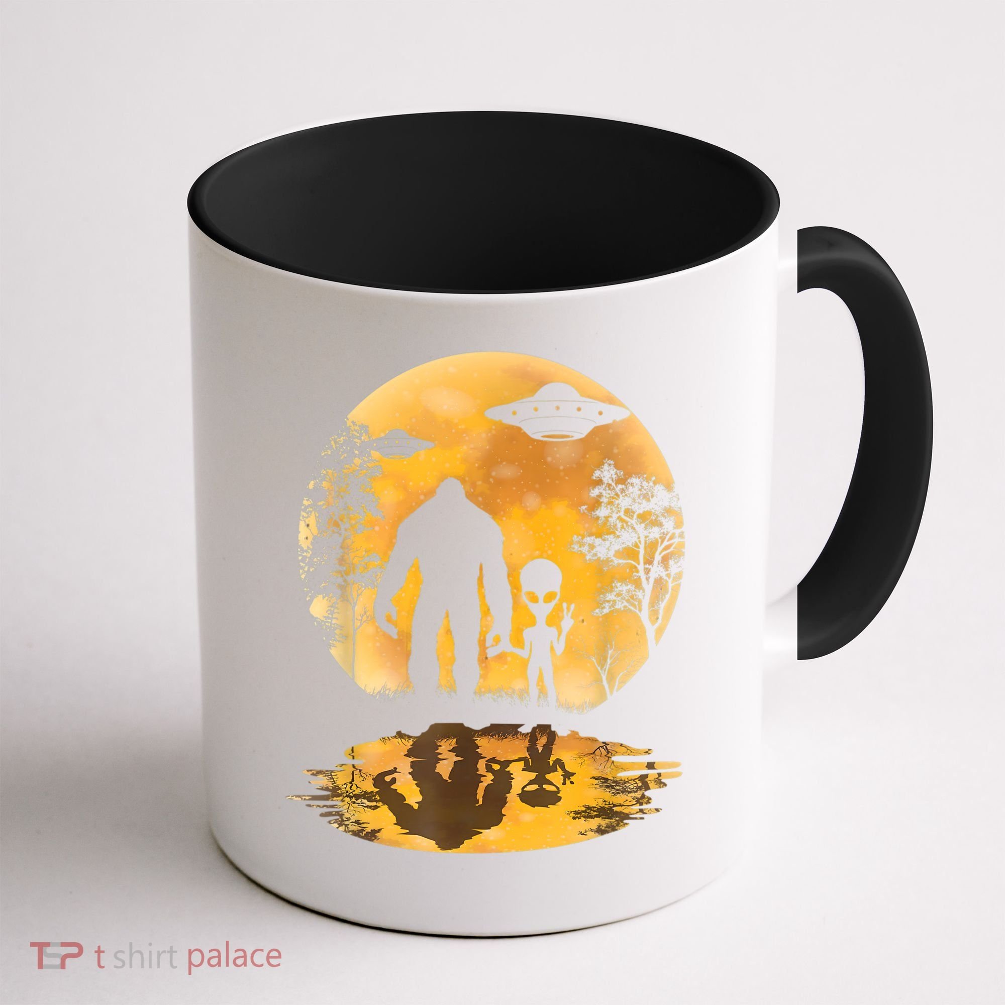 Alien Bigfoot Moon Sasquatch UFO Extraterrestrial Men Women Coffee Mug