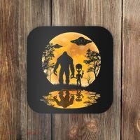 Alien Bigfoot Moon Sasquatch UFO Extraterrestrial Men Women Coaster thumb 0