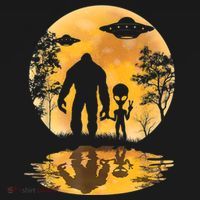 Alien Bigfoot Moon Sasquatch UFO Extraterrestrial Men Women Mousepad thumb 1