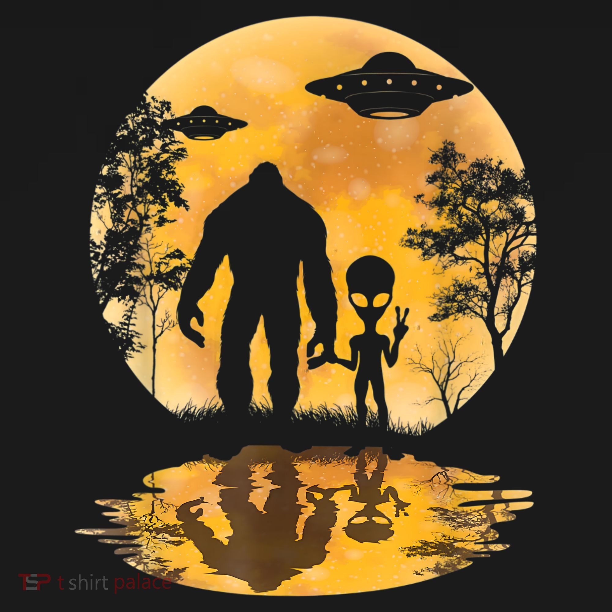 Alien Bigfoot Moon Sasquatch UFO Extraterrestrial Men Women Mousepad