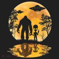 Alien Bigfoot Moon Sasquatch UFO Extraterrestrial Men Women Hat thumb 2