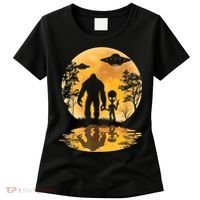 Alien Bigfoot Moon Sasquatch UFO Extraterrestrial Men Women Women's T-Shirt thumb 0