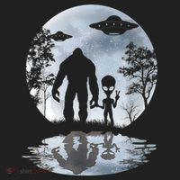 Alien Bigfoot Moon Sasquatch UFO Extraterrestrial Men Women Women's Sweatshirt thumb 2