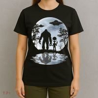 Alien Bigfoot Moon Sasquatch UFO Extraterrestrial Men Women T-Shirt thumb 4