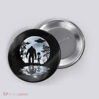 Alien Bigfoot Moon Sasquatch UFO Extraterrestrial Men Women Button thumb 0
