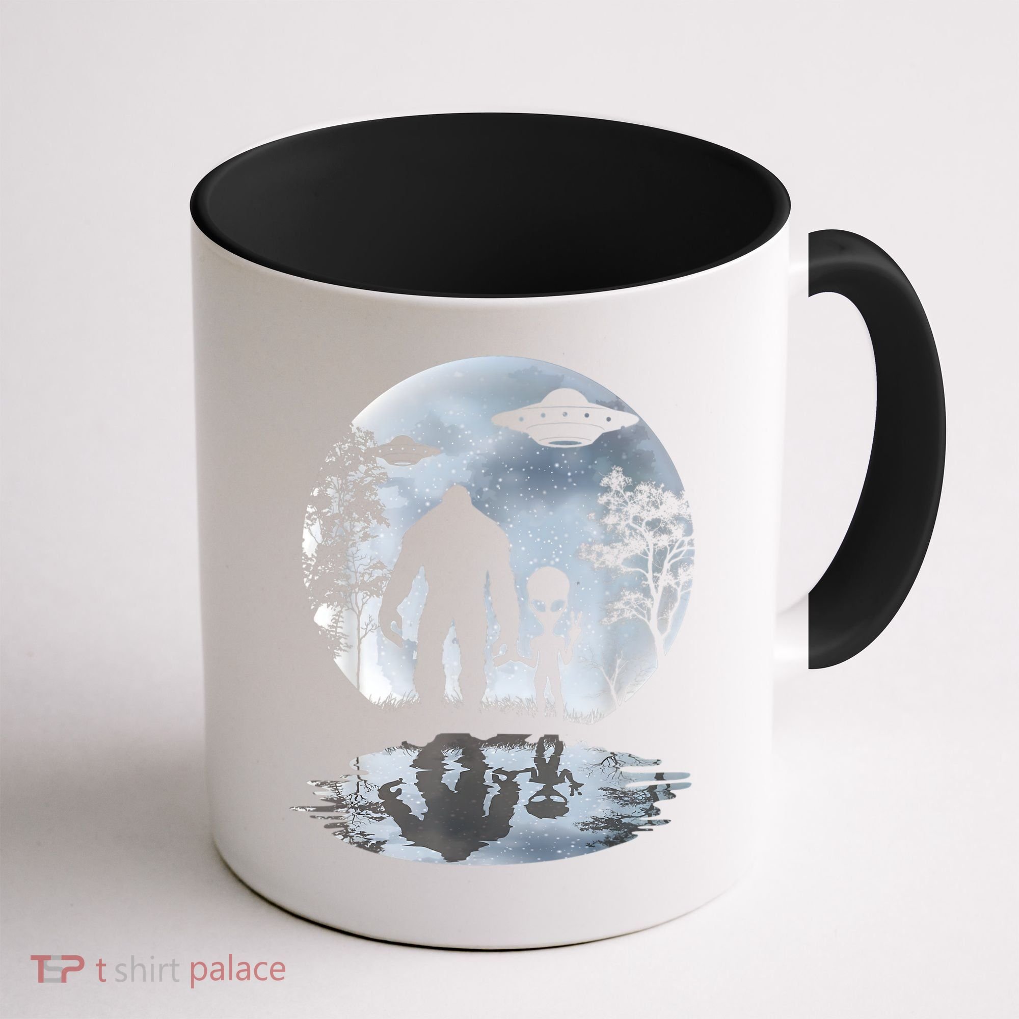 Alien Bigfoot Moon Sasquatch UFO Extraterrestrial Men Women Coffee Mug