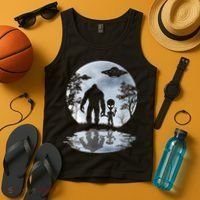 Alien Bigfoot Moon Sasquatch UFO Extraterrestrial Men Women Tank Top thumb 4