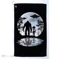 Alien Bigfoot Moon Sasquatch UFO Extraterrestrial Men Women Golf Towel thumb 0