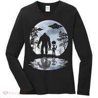 Alien Bigfoot Moon Sasquatch UFO Extraterrestrial Men Women Women's Long Sleeve Shirt thumb 0