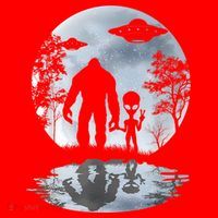 Alien Bigfoot Moon Sasquatch UFO Extraterrestrial Men Women Santa Hat thumb 1