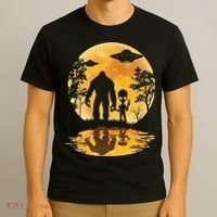 Alien Bigfoot Moon Sasquatch UFO Extraterrestria T-Shirt thumb 3