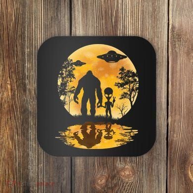 Alien Bigfoot Moon Sasquatch UFO Extraterrestria Coaster